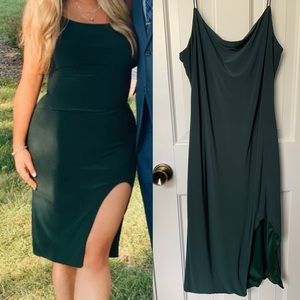 B Darlin Green Slit Dress Size Large